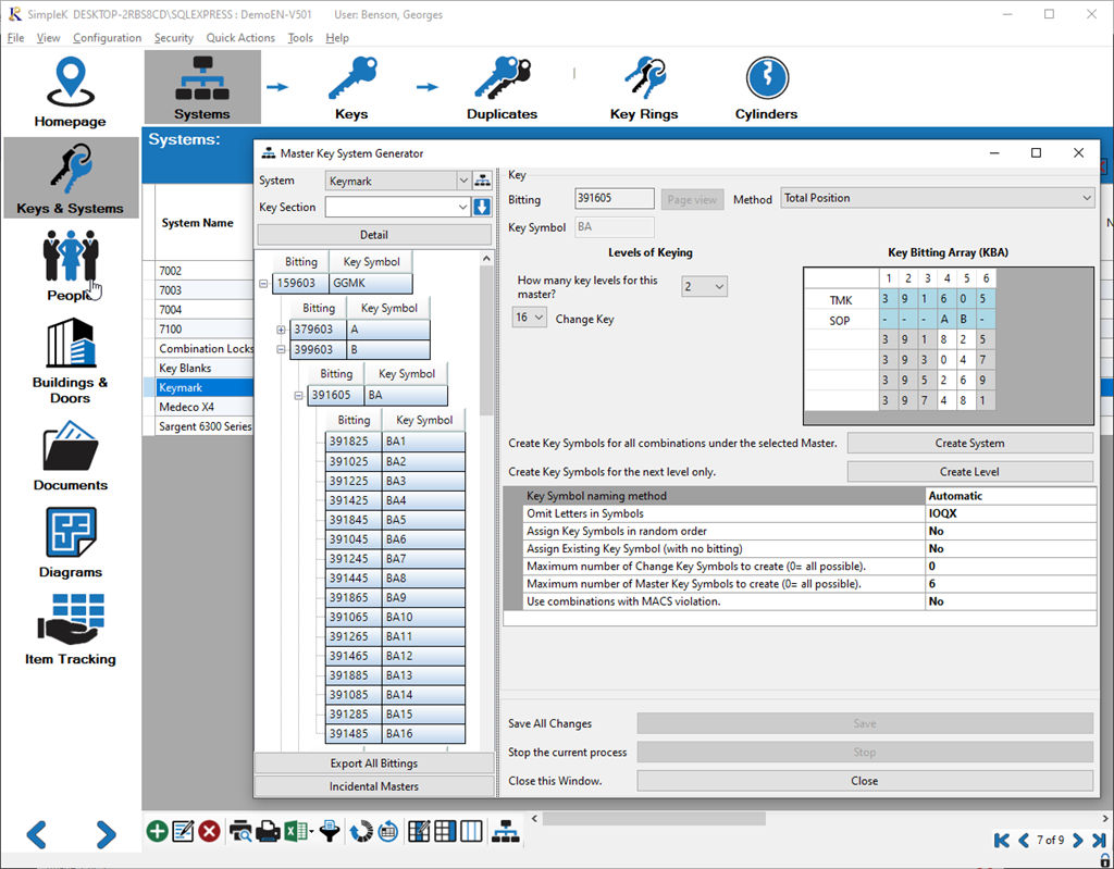 Simplify master keying, define systems up to 12 levels - compatible ...